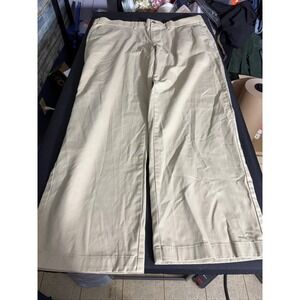George Chino Pants 42x32 Stone Wash Tan Excellent Straight Leg Cotton Blend